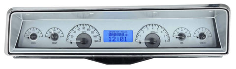 Silver Face 1966-67 Chevy Nova VHX System - Blue Display