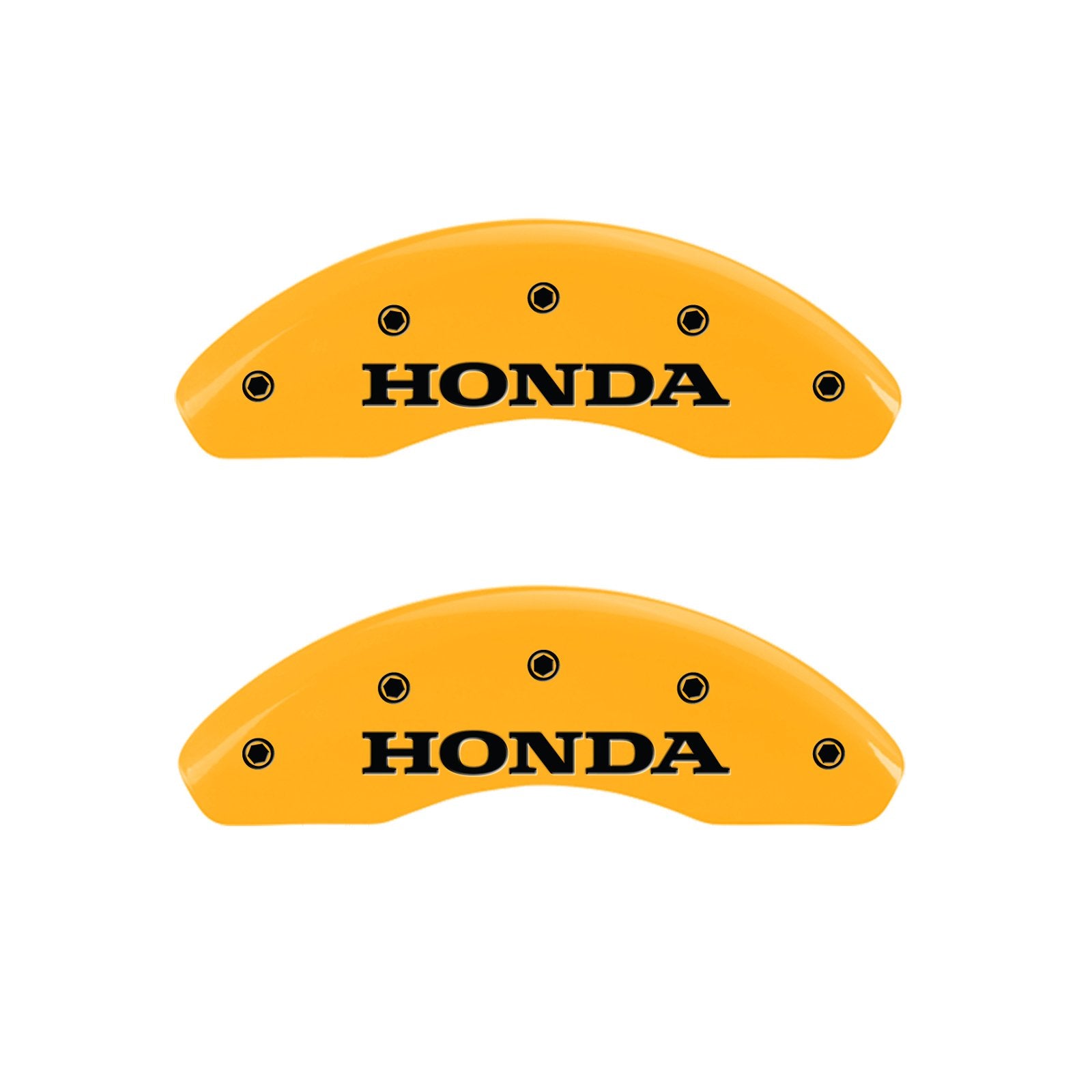 MGP Yellow Caliper Covers 20197SHONYL Cover (Set of 4, Engraved Front and Rear: Honda, yellow powder coat finish, black characters)