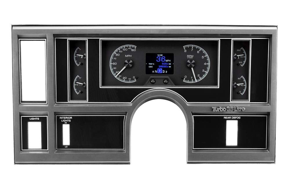 Dakota Digital HDX-84B-REG-K Analog Gauge Instrument System Compatible with 1984-87 Buick Regal and Grand National Black Alloy