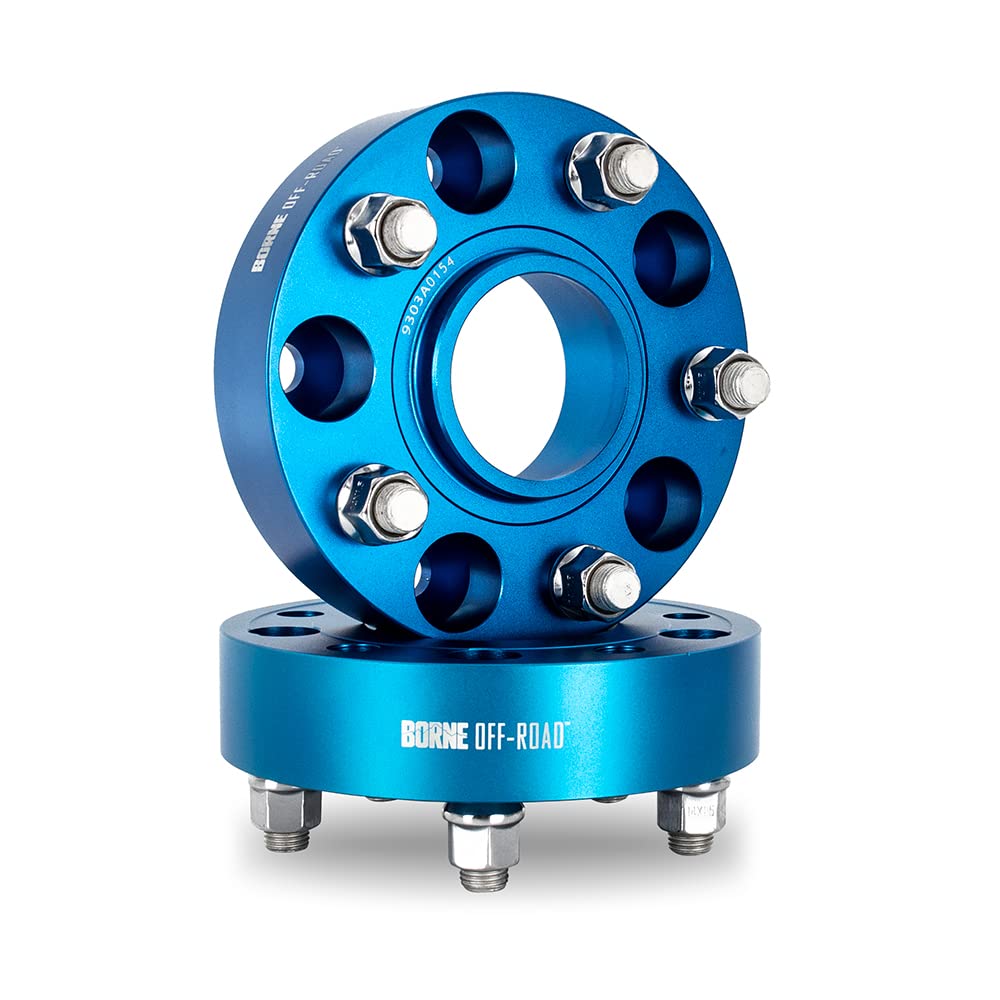 Borne Mishimoto Off-Road Wheel Spacers, 5X127, 1.75 Inch Thick, Compatible with Jeep Wrangler/Gladiator/Grand Cherokee, Blue