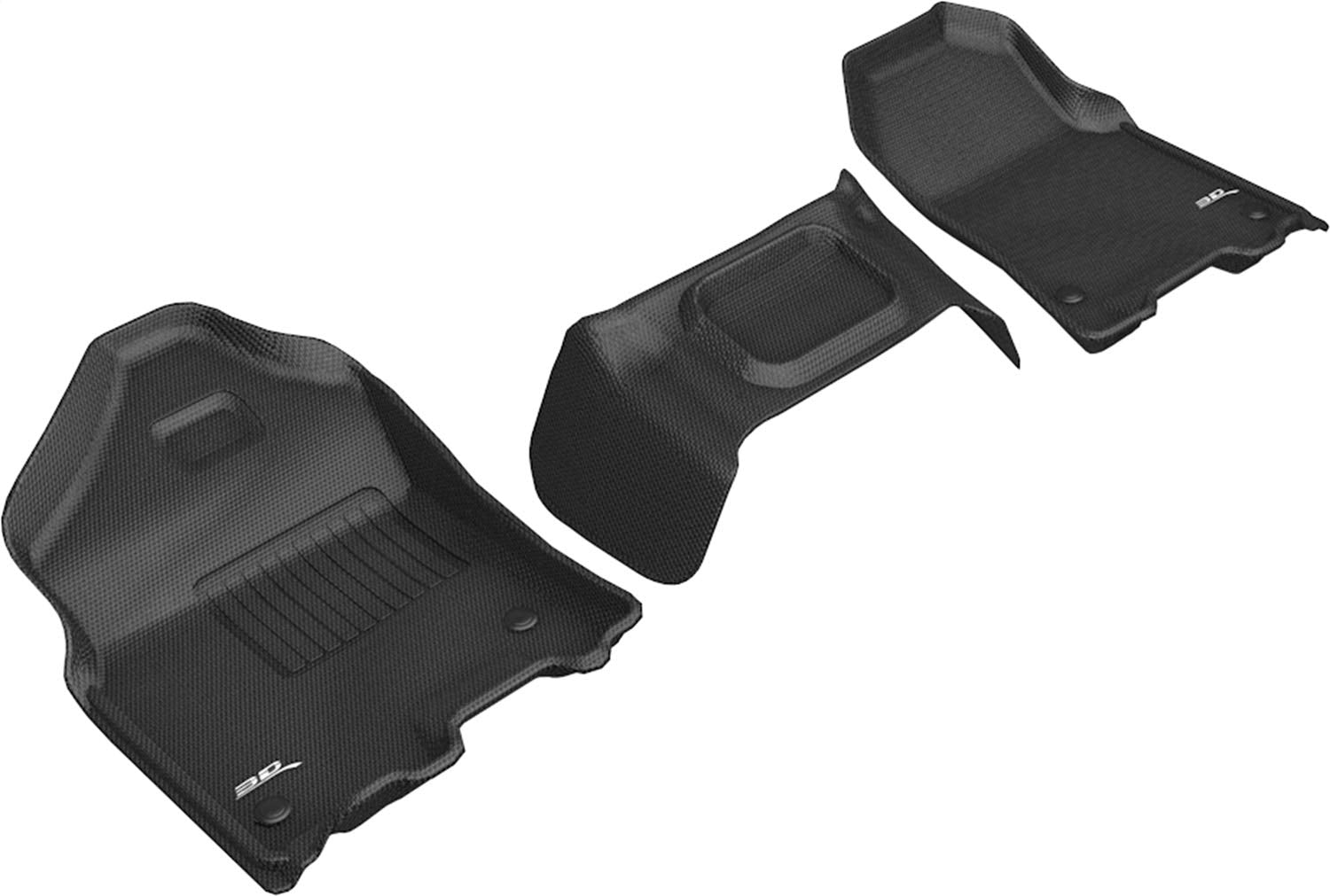 3D MAXpider Kagu Custom Fit Floor Mat (Black) Compatible for Dodge RAM 1500 Crew/Quad 2019-2023 - Front Row