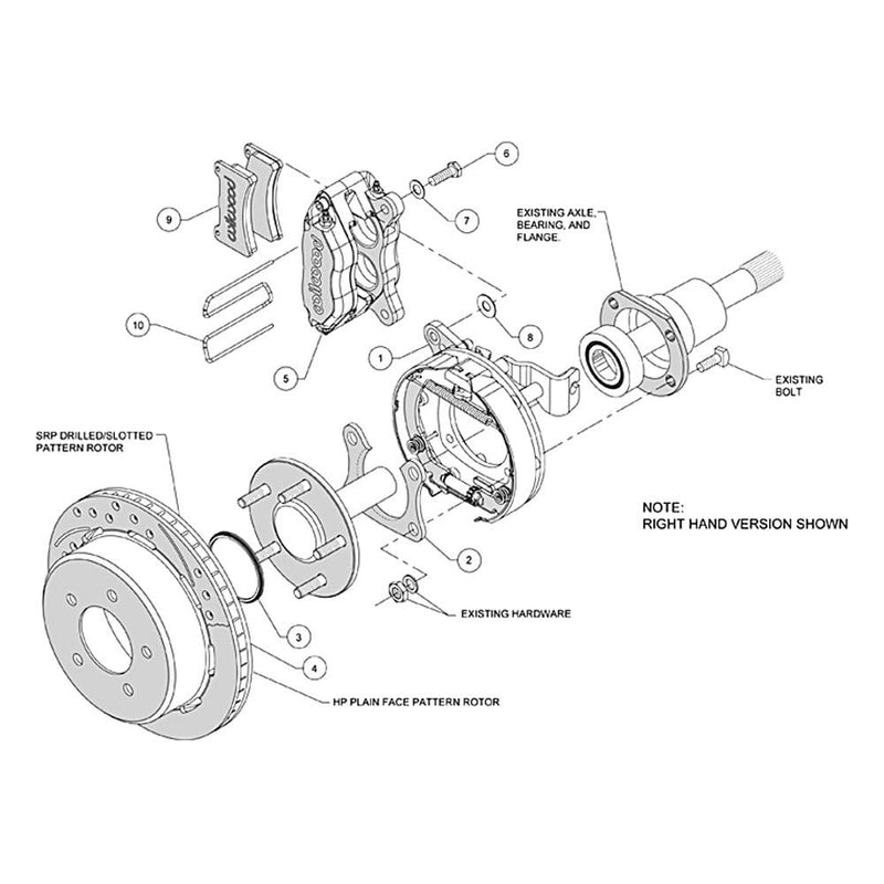 P/S Park Brake Kit DPL, Drilled