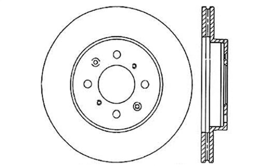 Front Right StopTech 128.40021R Sport Cross Drilled Brake Rotor