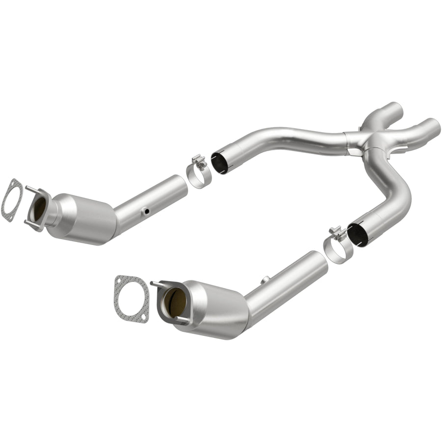 MagnaFlow OEM Grade Direct-Fit Catalytic Converter Federal/EPA Compliant 49976 - Stainless Steel 3in Main Piping, 47.25in Overall Length, Post Converter O2 Sensor - 2011-2014 Mustang Replacement