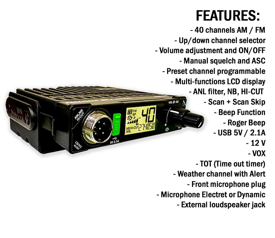 Bill II President Electronics FCC Ultra-Compact AM/FM CB Radio