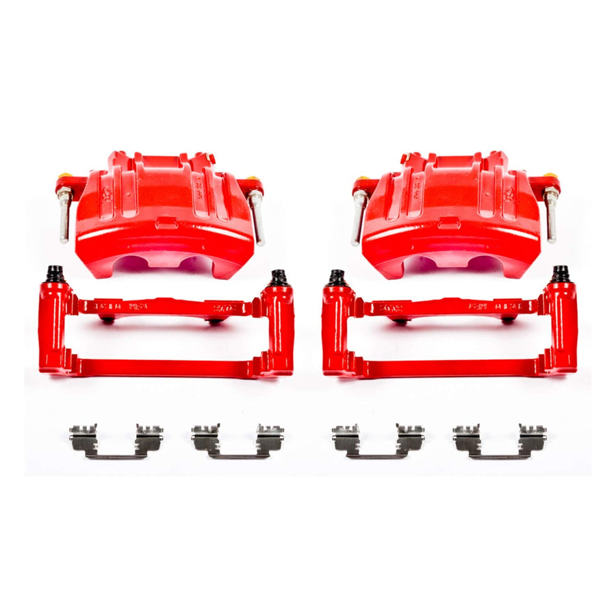 Caliper Set Power Stop for Chrysler 200, Chrysler 300, Dodge Challenger, Dodge Charger [Model Specific] Front Pair of High-Temp Red Powder Coated Calipers S5016A