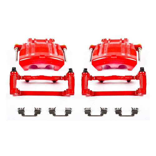 Caliper Set Power Stop for Chrysler 200, Chrysler 300, Dodge Challenger, Dodge Charger [Model Specific] Front Pair of High-Temp Red Powder Coated Calipers S5016A