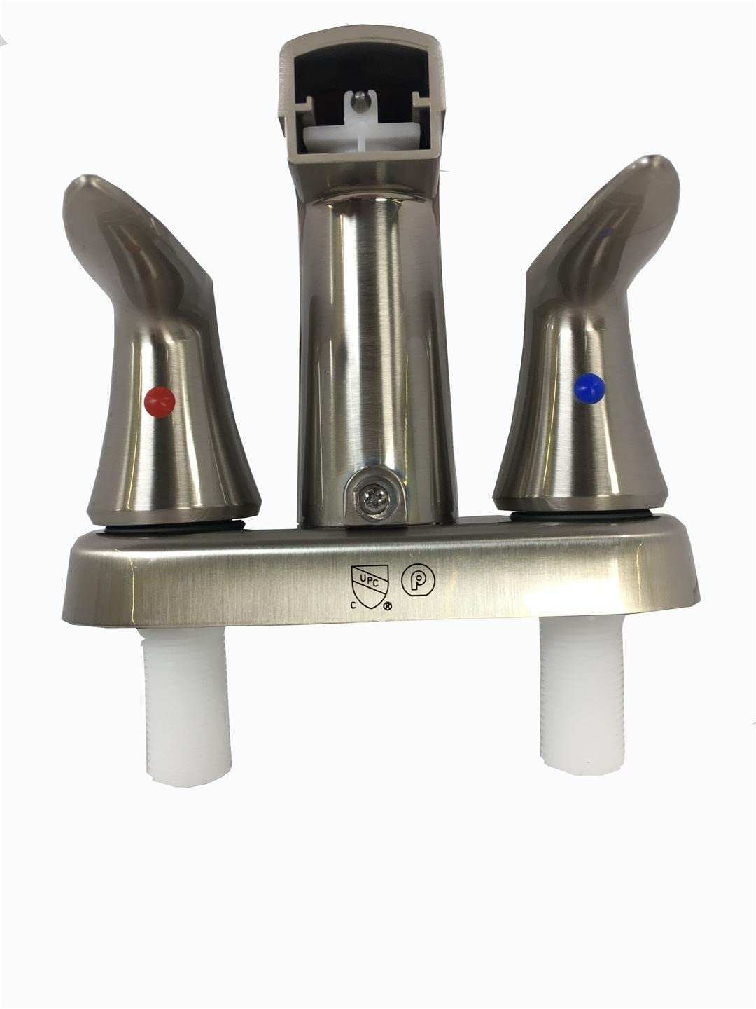4" Faucet Valterra W/Shower D-Spud Brushed Nickel 2-Lever Handle Tub