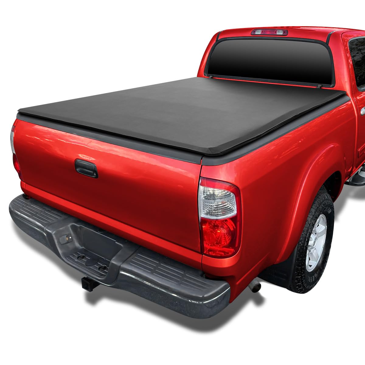 Soft Quad Fold Tonneau Cover Spec-D Tuning Compatible with 2000-2006 Toyota Tundra Fleetside 78", 6.5FT Long Bed