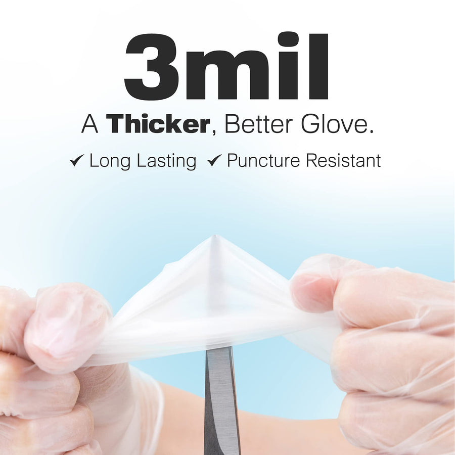 Vinyl Gloves Raxwell - Food Prep & Medical Gloves - Kitchen & Cleaning Tasks - Small, Clear, 3 Mil, 100 Count