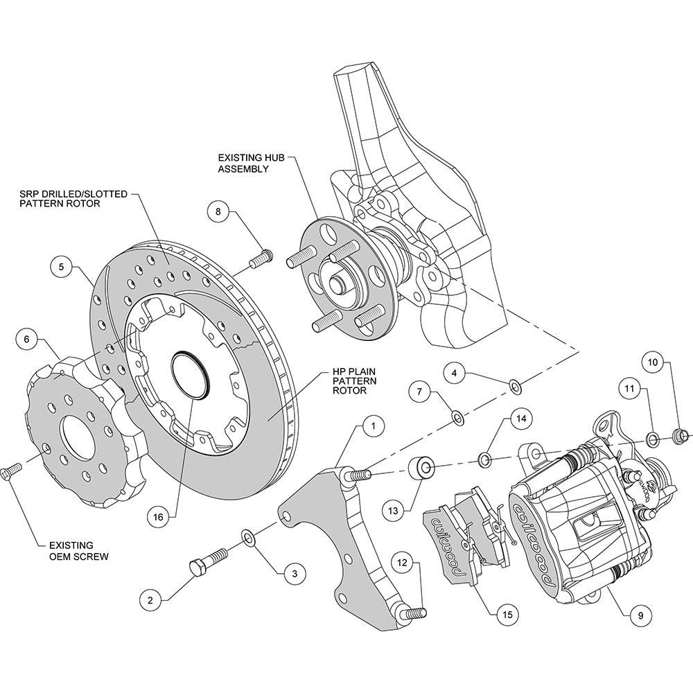Rear CPB Kit, 12.19", Drilled, Red