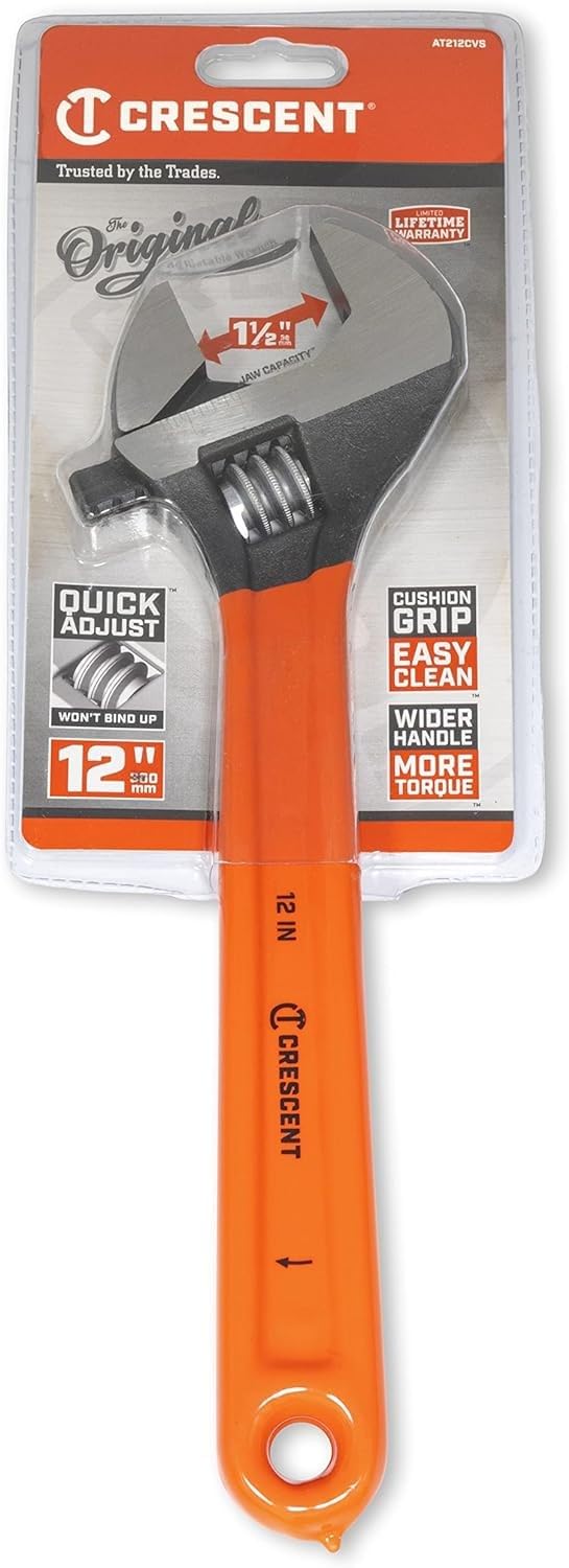 Crescent 12" Black Oxide Adjustable Cushion Grip Wrench - Carded - AT212CVS