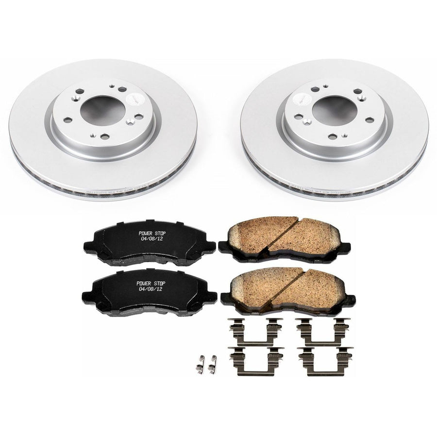 Power Stop CRK094 Brake Rotor & Coated Ceramic Brake Pads- front For Mitsubishi Eclipse 2006-2012, Mitsubishi Galant 2004-2009 [Model Specific]