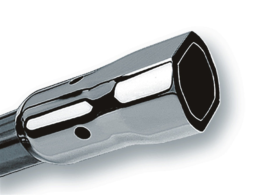 BORLA Exhaust Tip 20252 - 2.25" Inlet - 3.38" x 3" Single Square Straight-Edge Angle-Cut Phantom Outlet - 6" Long Exhaust Tip. Weld On Mounting Method.