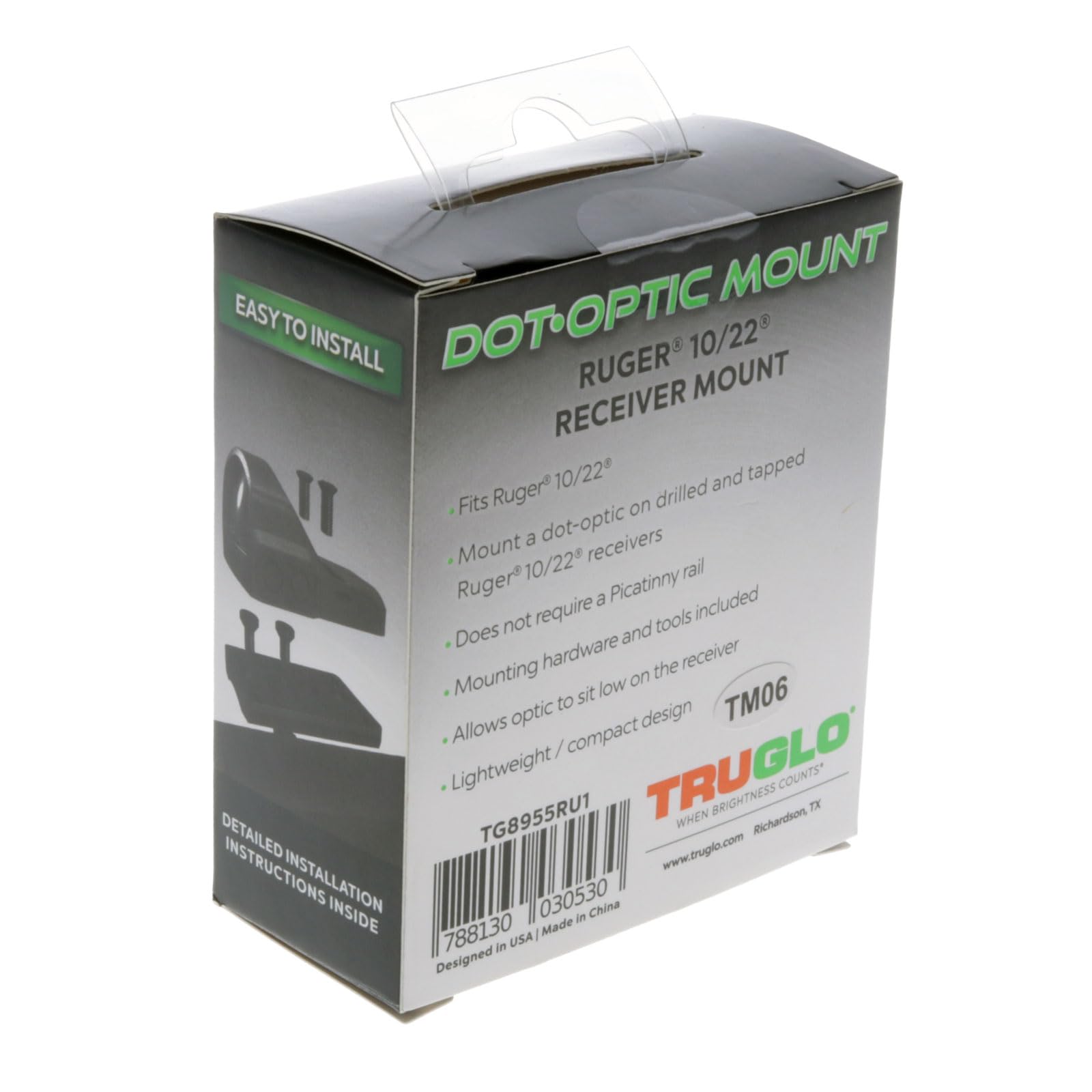 TRUGLO Tactical Ruger 10/22 Hunting Shooting Lightweight Durable Compact Dot Optic Sight Receiver Mount Adapter | Hardware Included | for 4-Post Mounting System Optics