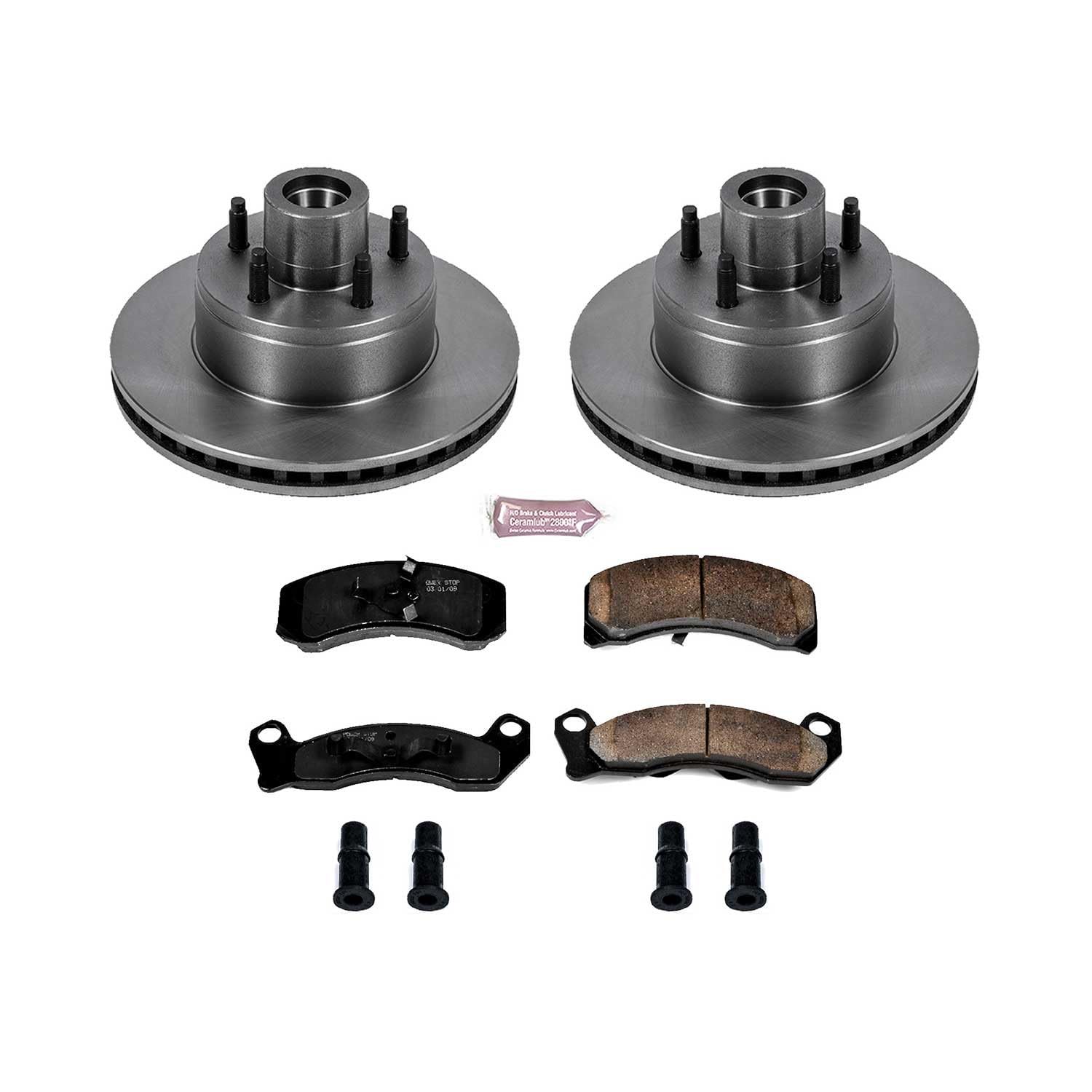 Power Stop Autospecialty KOE7791 Front Replacement Brake Kit-OE Brake Rotors & Ceramic Brake Pads For Mercury Colony Park 1990-1991 [Model Specific]