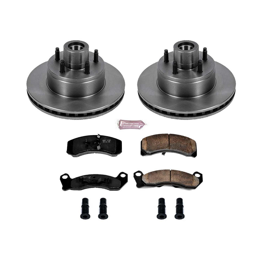 Power Stop Autospecialty KOE7791 Front Replacement Brake Kit-OE Brake Rotors & Ceramic Brake Pads For Mercury Colony Park 1990-1991 [Model Specific]