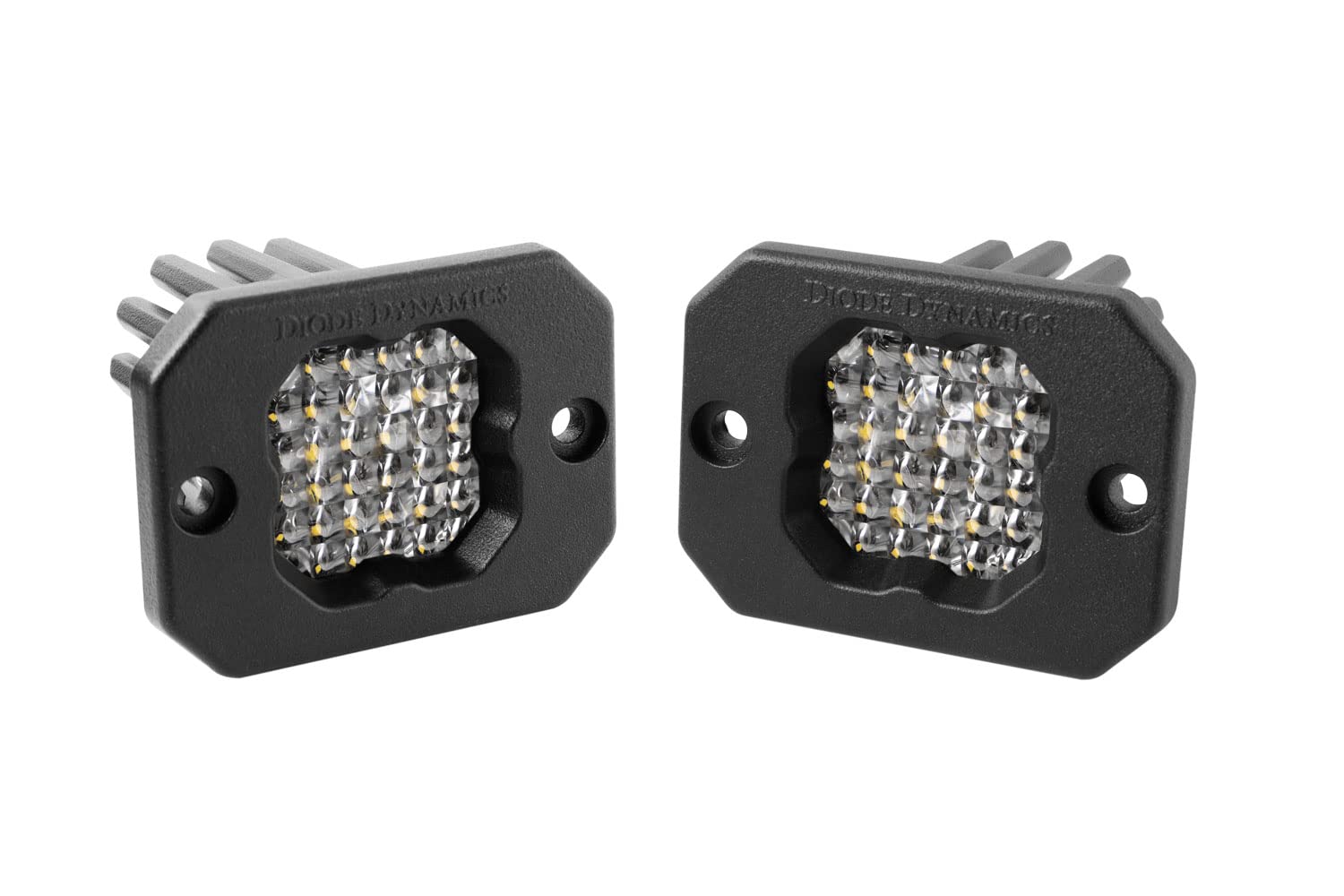 Diode Dynamics SSC1 Pro White LED Pod Flush Mount (pair), Flood w/Amber Backlight