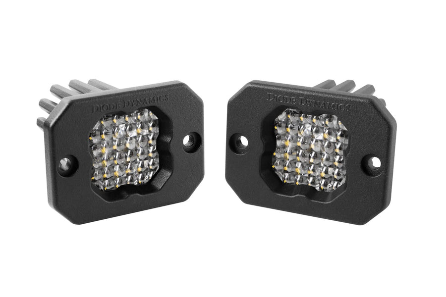 Diode Dynamics SSC1 Flush Mount Sport White LED Pod (pair), Flood w/Red Backlight