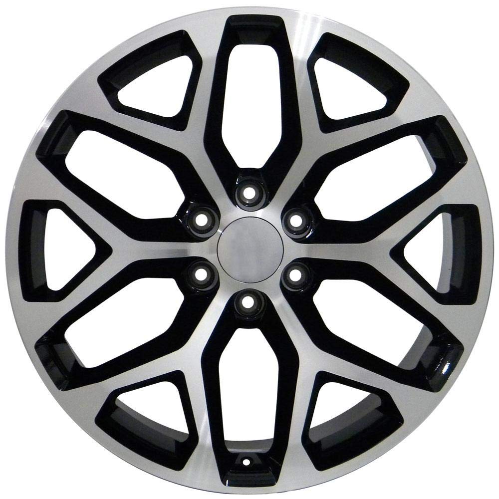 20 Inch OE Wheels CV98B Rim Fits Silverado 1500 Snowflake Style 6x139.7 20x9 Gloss Black Machined - Hollander 5668 (1)