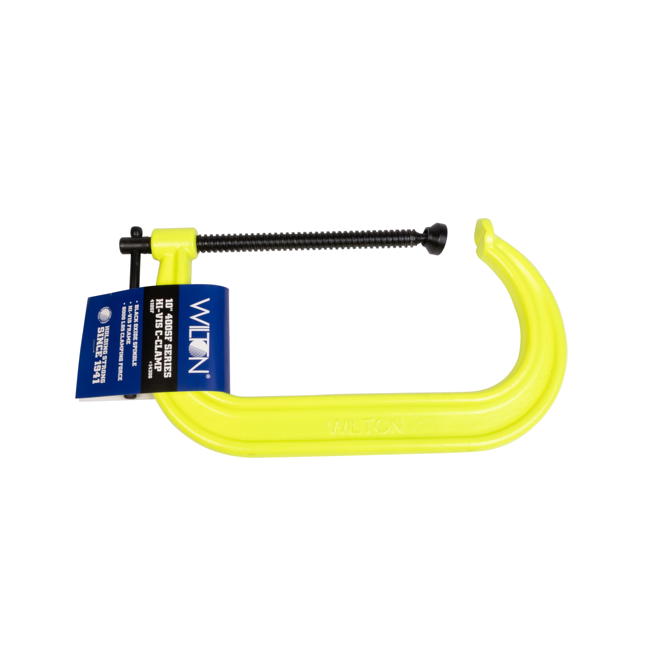 Hi-Vis Wilton C-Clamp, 10-1/8" Opening, 6" Throat, 8000 Lbs. Clamping Force (Model 410-SF)