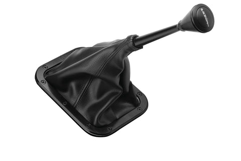 Black Rectangular Lokar X70-BFMB Floor Mount Boot with Ring