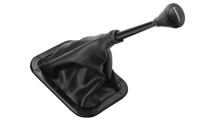 Black Rectangular Lokar X70-BFMB Floor Mount Boot with Ring