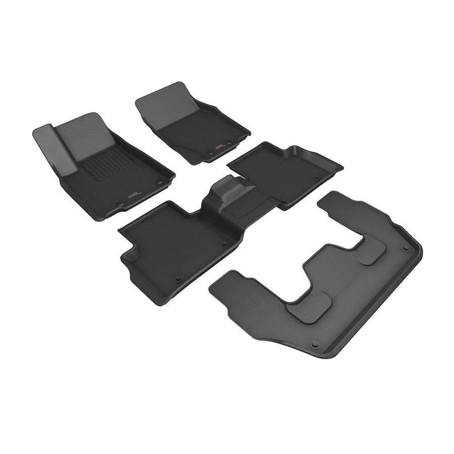 3D MAXpider Kagu Custom Fit Floor Mat (Black) Compatible with Jeep Grand Cherokee L (WL) 6-Seat 2022-2026 (w/Rear Center Console) - Full Set