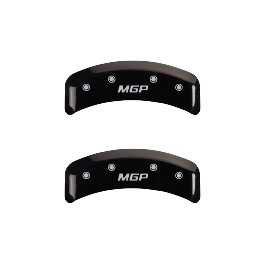 MGP 'MGP' Engraved Caliper Covers 18027SMGPBK with Black Powder Coat Finish and Silver Characters, (Set of 4)