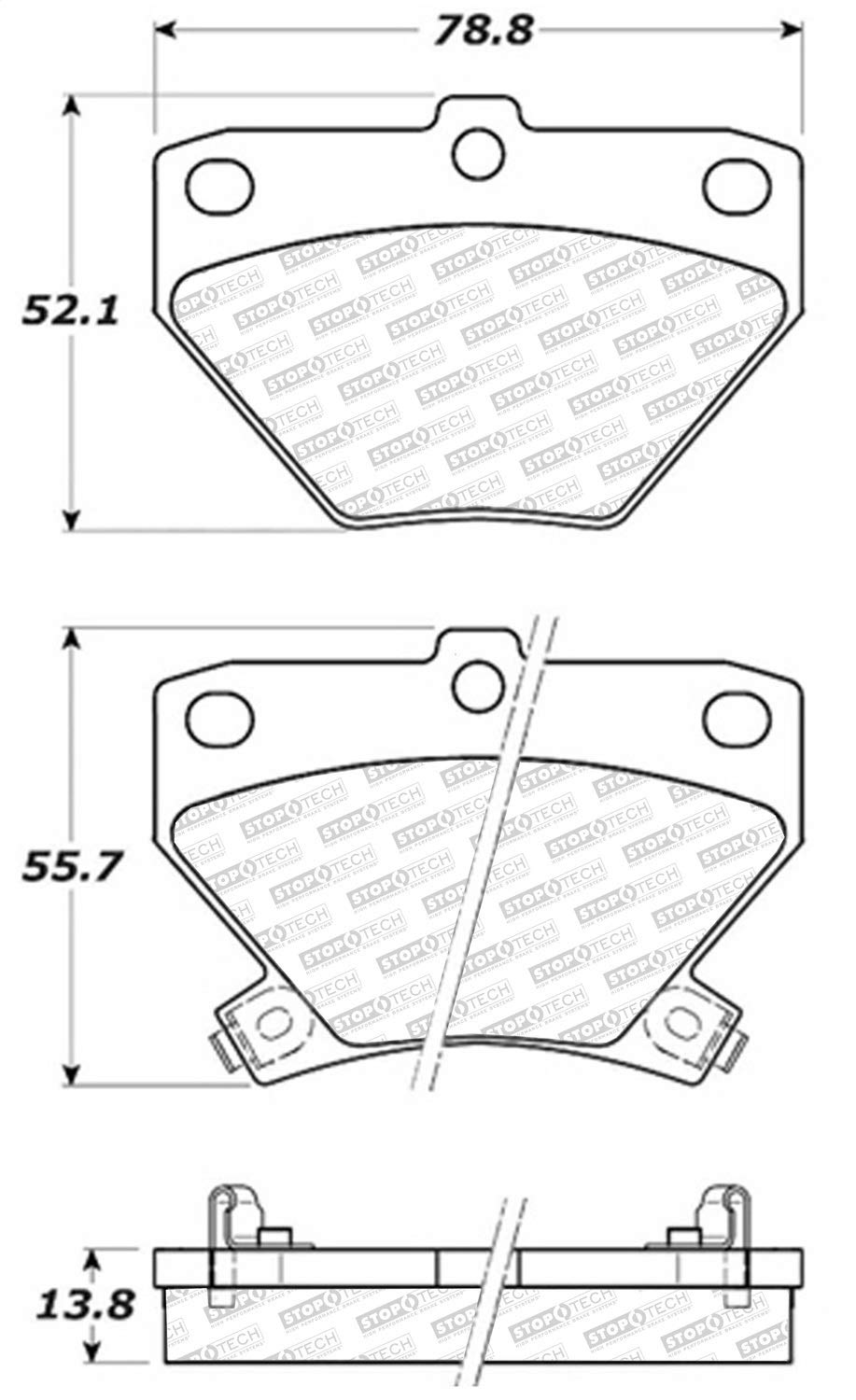 Brake Pads StopTech 305.08230 Street Select with Hardware , Black