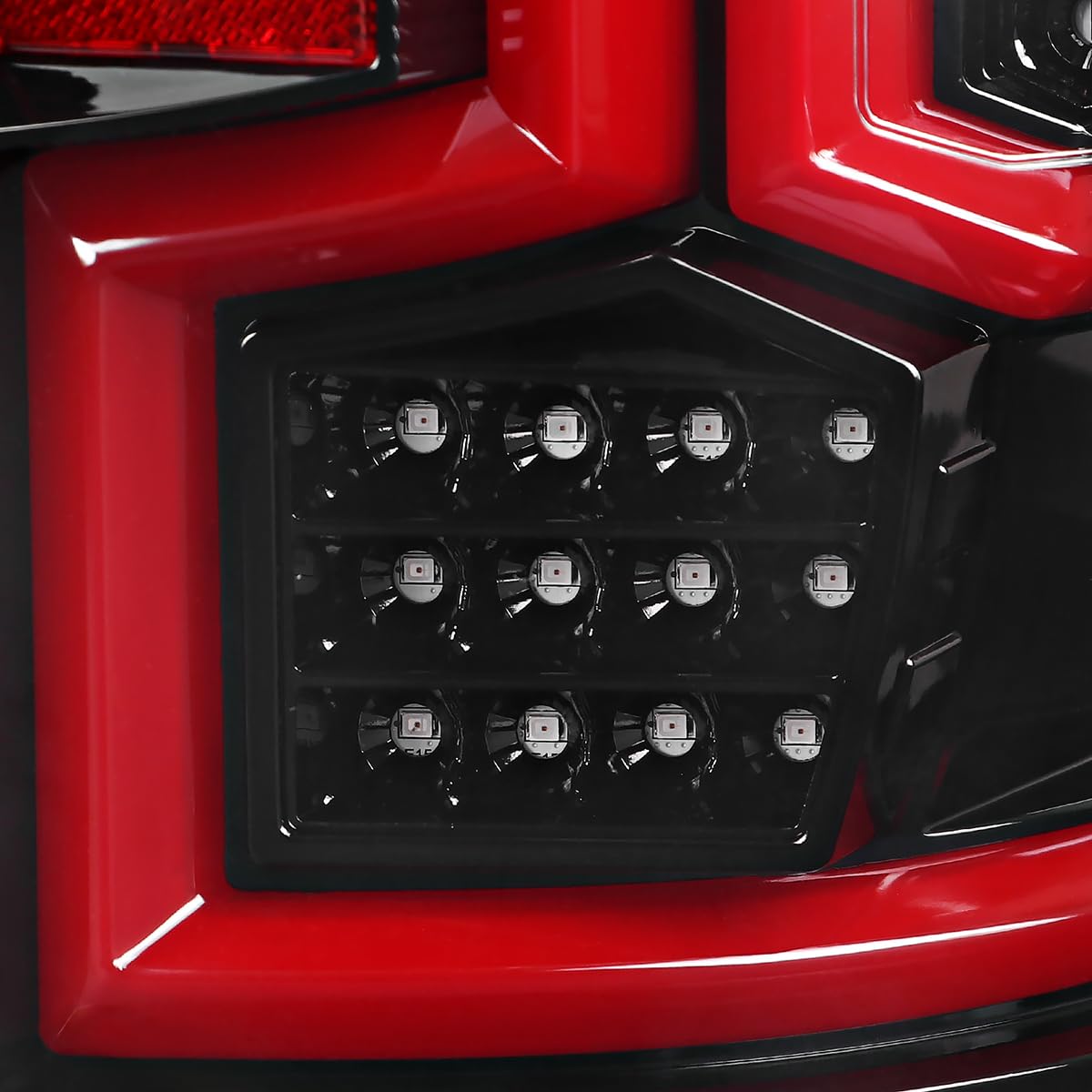 Jet Black SPEC-D TUNING Tail Lights w/Fiber Optic Sequential LED Turn Signal Lights Compatible with 2019-2024 Dodge Ram 2500/3500