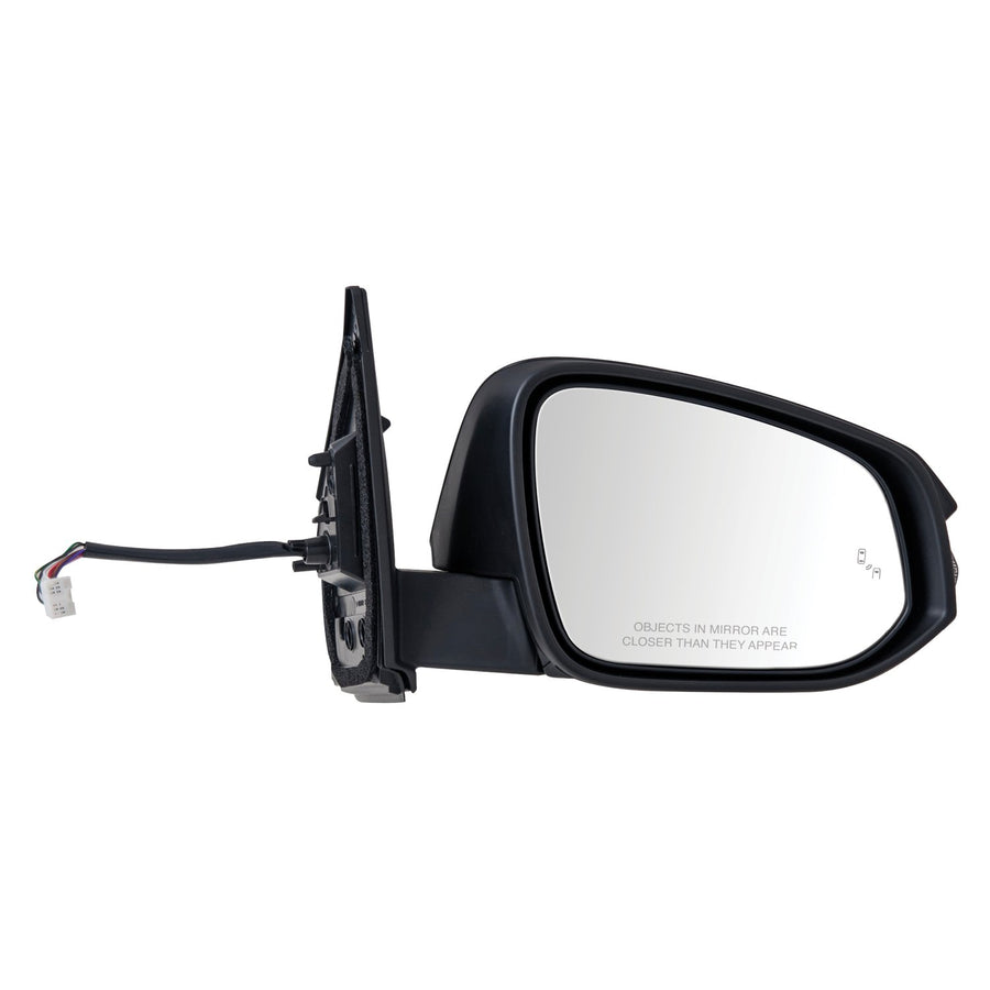 Mirror Passenger Side for Toyota RAV4, Textured Black w/PTM Cover, w/Turn Signal, w/Blind Spot Detection, Heated Power, Foldaway