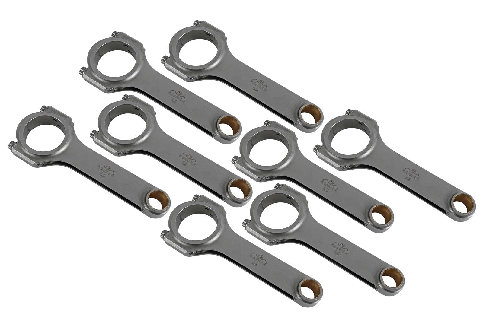 Eagle 4340 Steel Forged H-Beam Connecting Rods - Set of 8, 7.100in Length, ARP 2000 Bolts, Chrysler RB Stroker