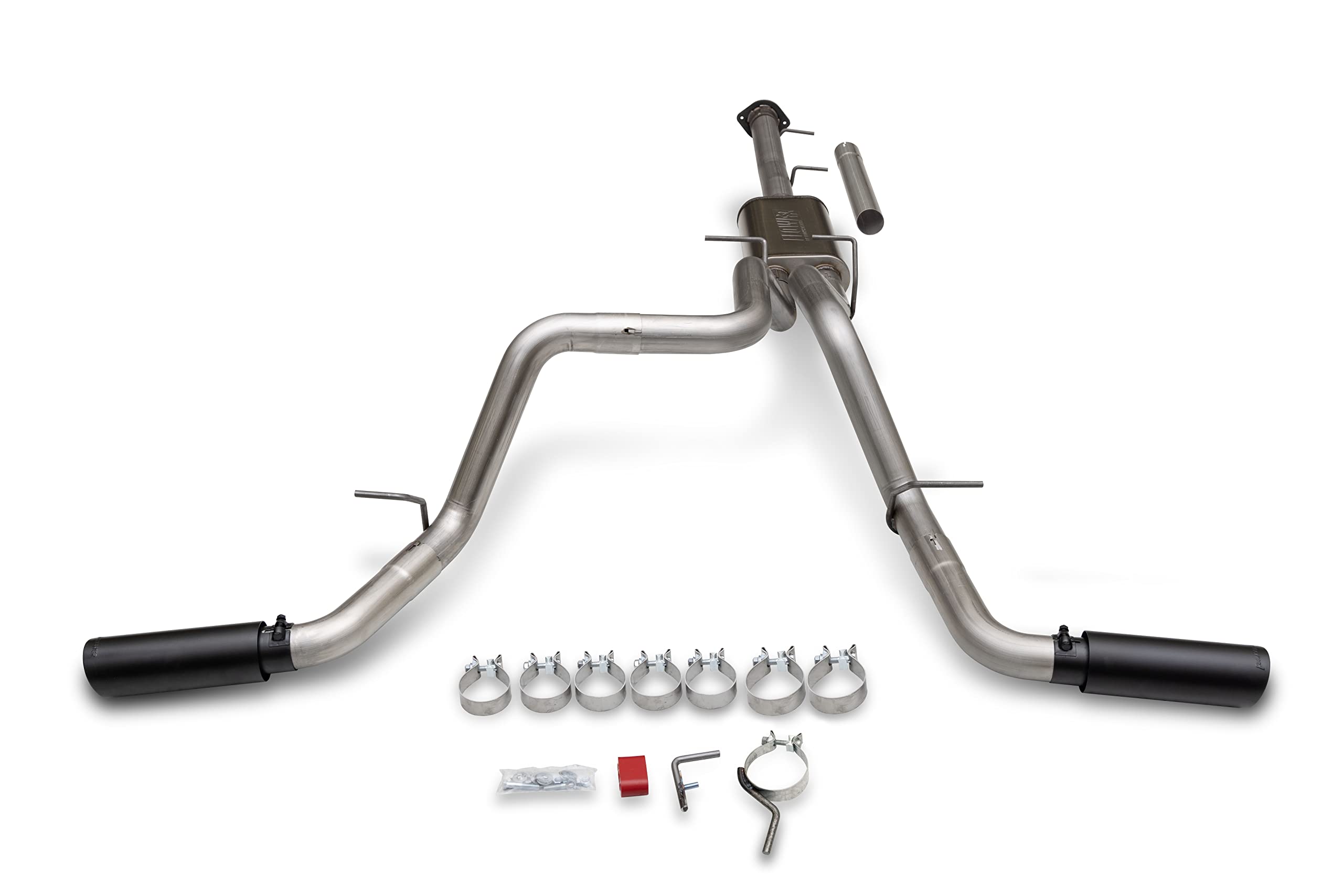 Flowmaster 717987 Cat-Back FlowFX Exhaust Kit 3.5 to Dual 3 Inch Stainless 4 Inch Black Tips Compatible with 2011-2019 Chevy Silverado GMC Sierra 2500/3500HD Crew Cab 6.5 Foot Bed 6.0L 2/4WD