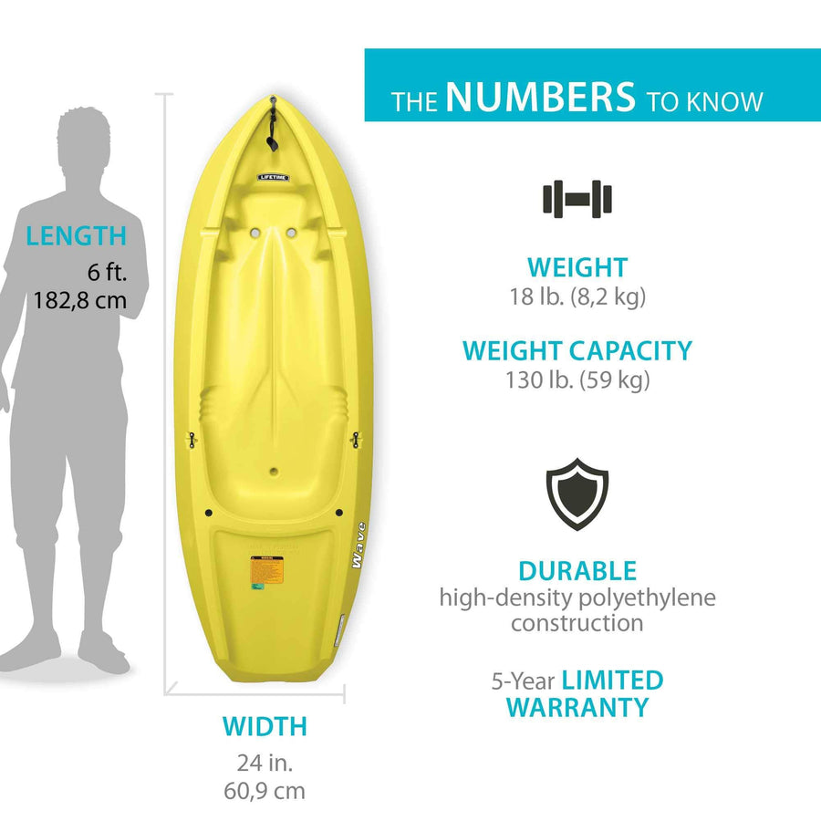 Youth 6 Foot Lifetime Kayak Yellow