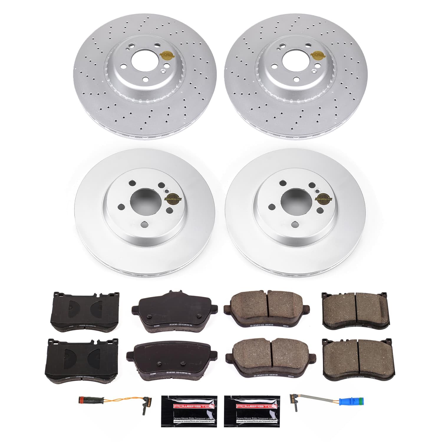 Power Stop CRK9160 Brake Kit For Mercedes - Benz S450 2018-2020, Front and Rear Geomet Coated Brake Rotors and Pads, Mercedes - Benz S560 2018-2021 [Application Specific]