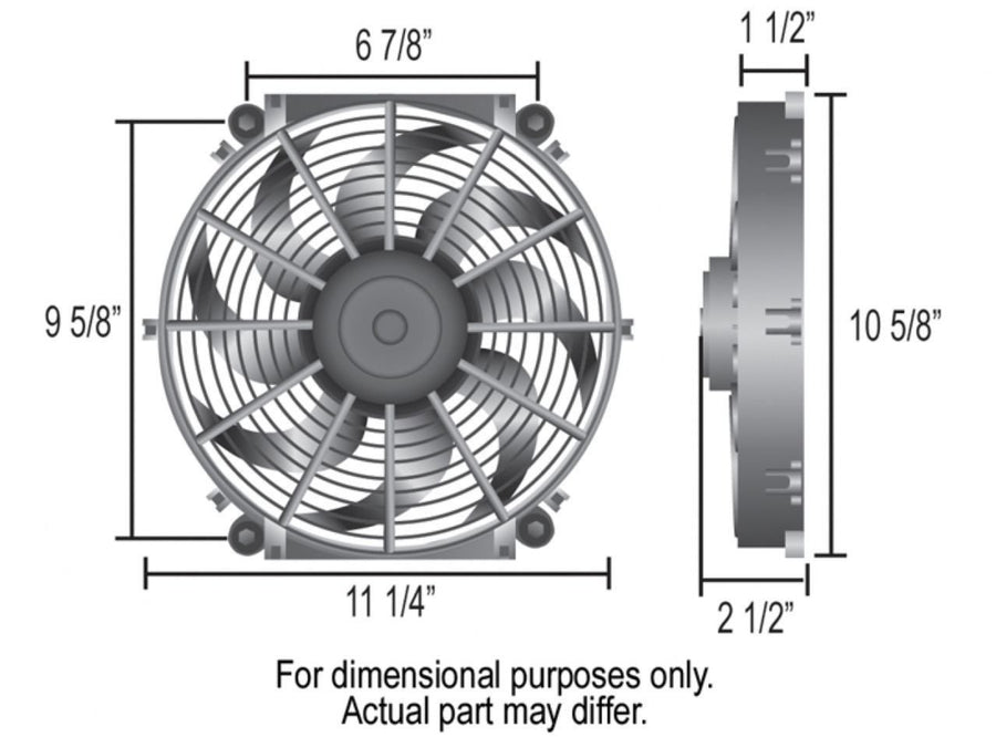 Derale 10 Tornado Electric Puller Fan 16620, Standard Mounting Kit