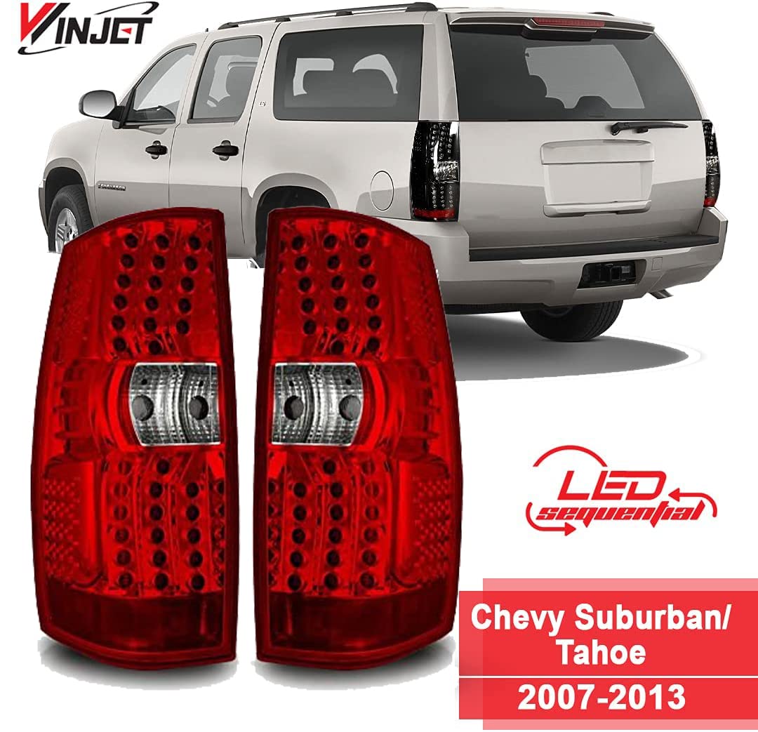Winjet LED Tail lights Compatible with [2007 2008 2009 2010 2011 2012 2013 2014 Chevrolet Suburban/Tahoe]