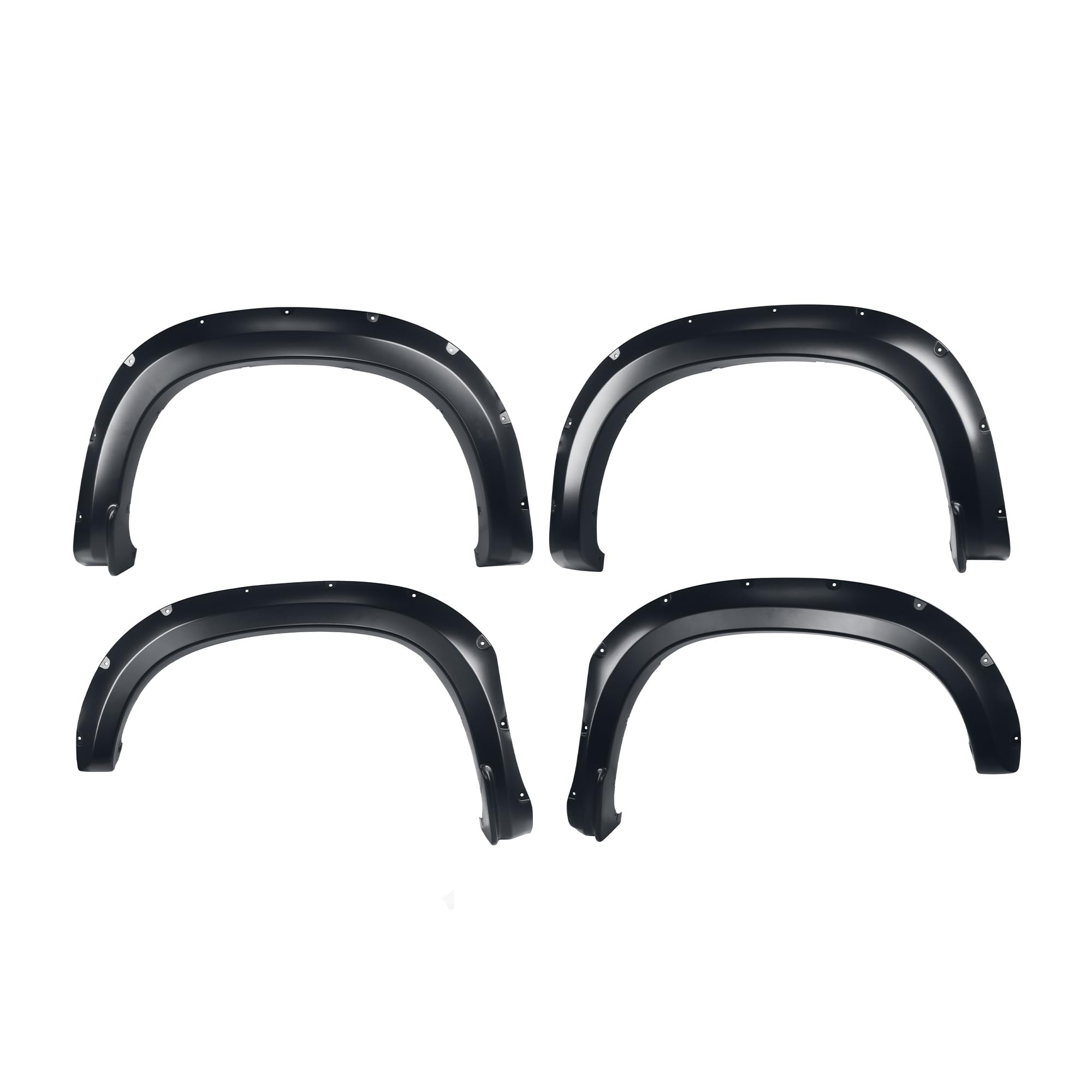 OE Factory Style Black Black Horse Fender Flares Compatible with 2019-2024 Chevrolet Silverado 1500-FOESI19