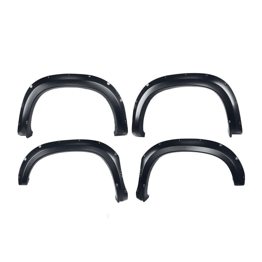 OE Factory Style Black Black Horse Fender Flares Compatible with 2019-2024 Chevrolet Silverado 1500-FOESI19