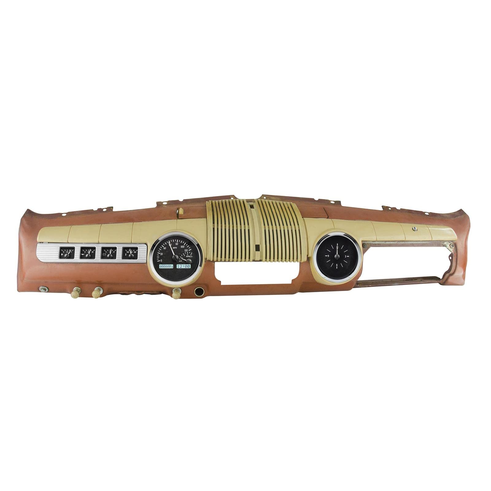 Dakota Digital VHX-42F-K-W Analog Dash Gauges System Compatible with 1942-48 Ford Car Black Alloy White Backlighting