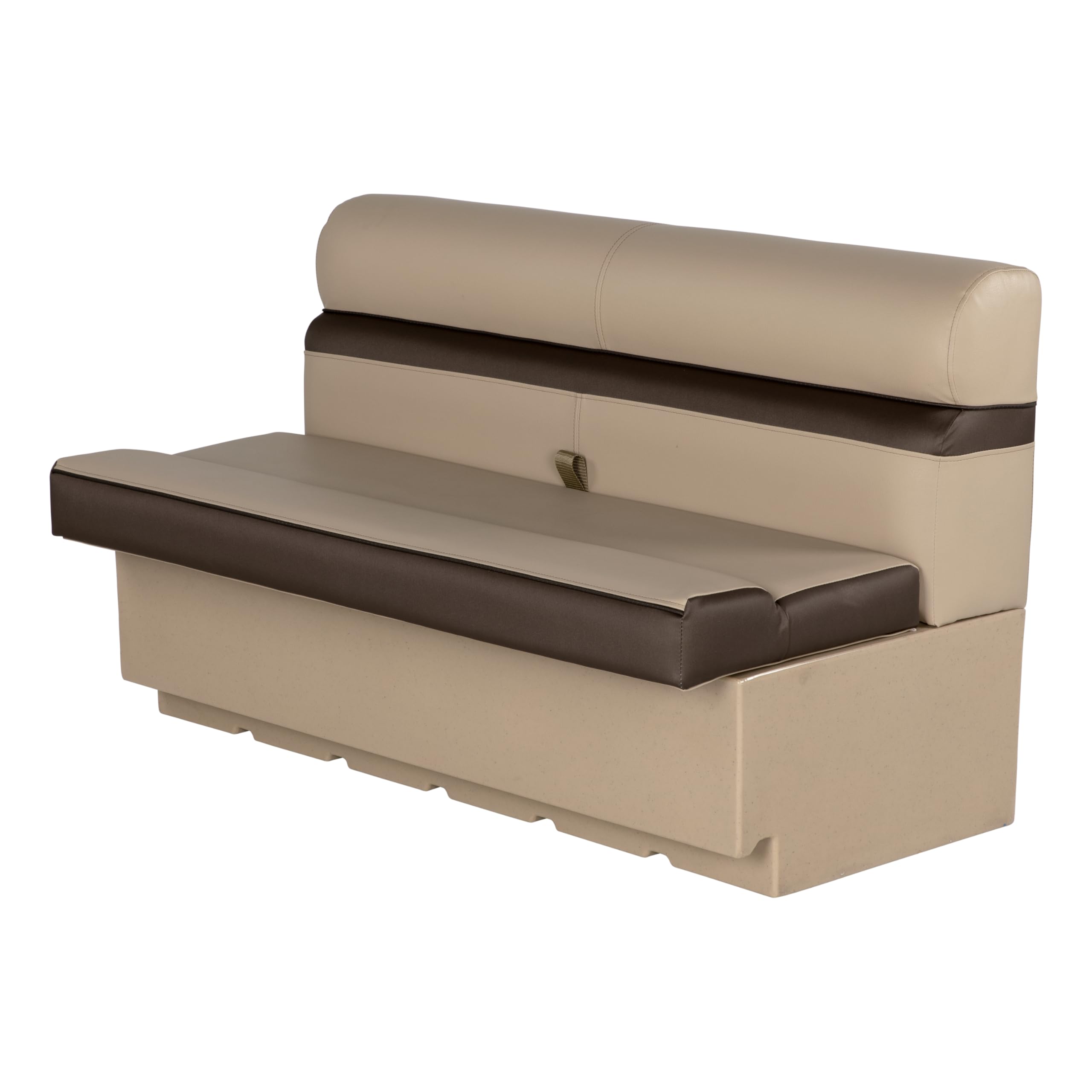 Rockport Series Lippert 50" Straight Pontoon Bench Seat, Measures 50" L x 26" W x 30" H, Marine-Grade Vinyl, High-Density Foam, Easy Installation, Fits Most Pontoons, Sand – 20221094093