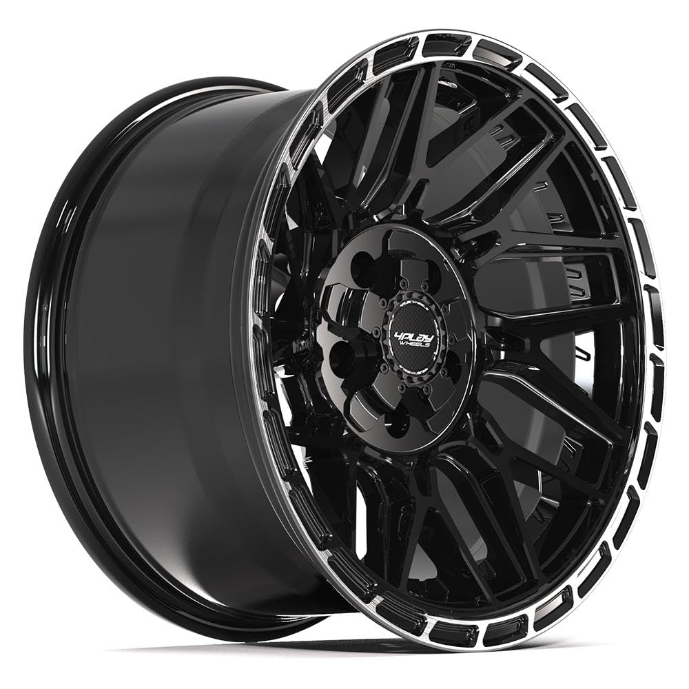 17 inch 4PLAY Wheels Rim Fits 5x127 + 5x139.7 Rebel Durango Journey Grand Cherokee Wrangler Gladiator 4PS28 17x9 Brushed Black Wheels