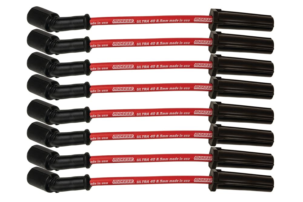 Ultra Moroso 73741 40 Red 8.5MM, Fits GM LS 4.8/5.3/6.0/6.2 Engines, 9.75" Length w/o Heatshields
