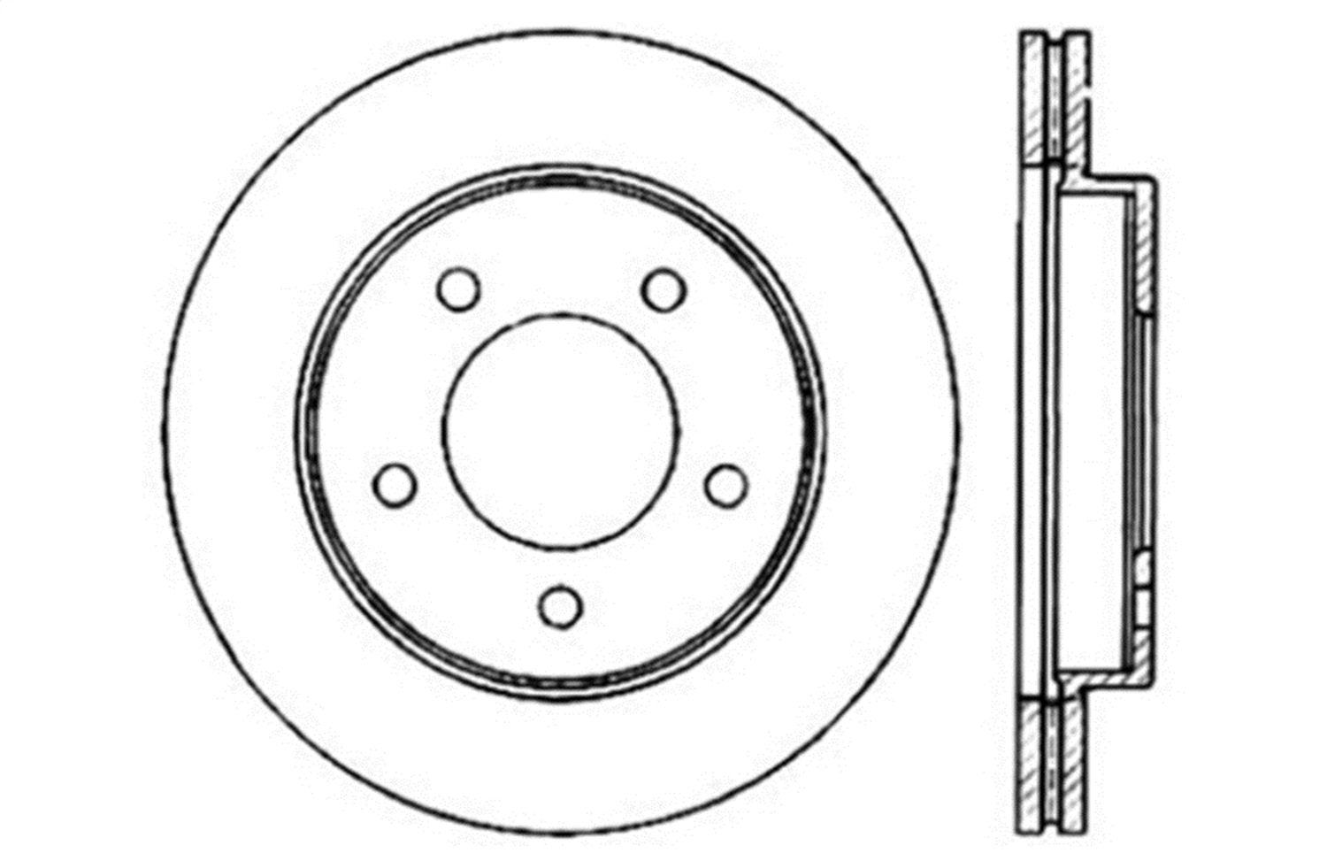 Sport StopTech Cross Drilled Brake Rotor 128.65057L; Front Left