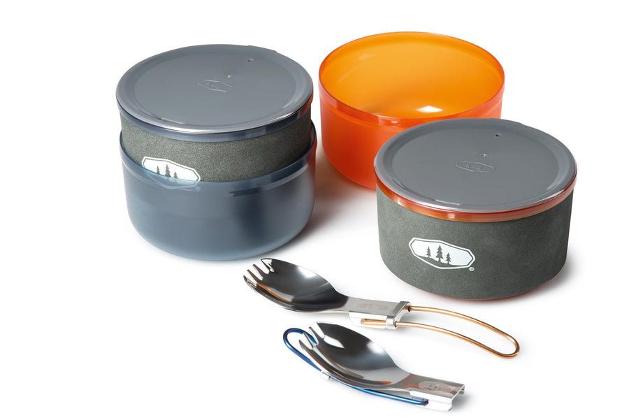 GSI Outdoors Dualist Halulite HS Complete, 2-Person Ultralight Backpacking Stove, Cooking and Eating Set