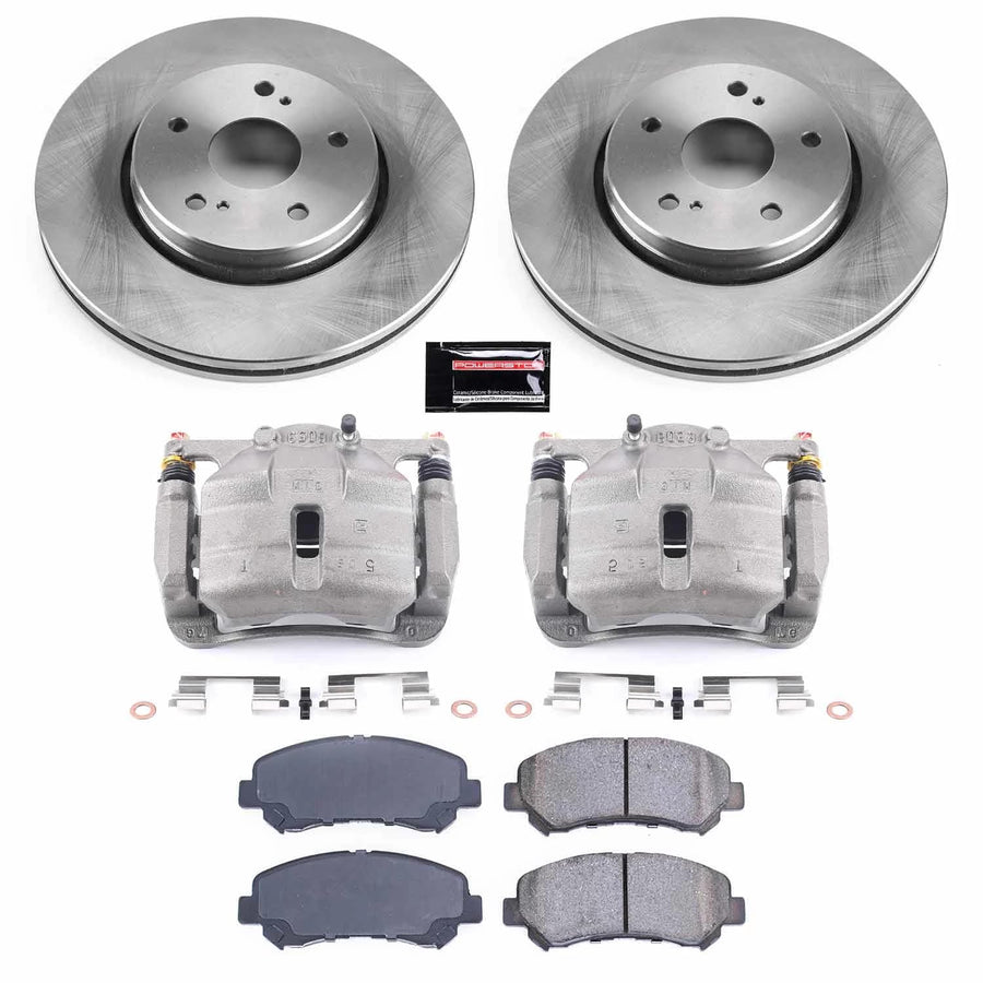 Power Stop KCOE6102 Front Caliper Brake Kit- Brake Rotors, Brake Pads and Ceramic Brake Calipers For Suzuki Kizashi 2010-2013 [Model Specific]