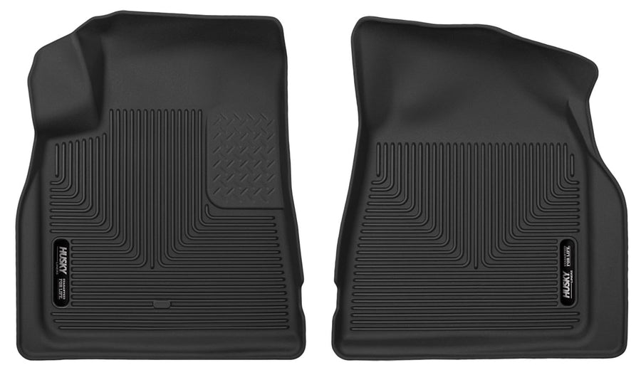 Husky Liners Floor Mats X-act Contour | Fits 2008-2017 Buick Enclave; 2009-2017 Chevrolet Traverse; 2007-2017 GMC Acadia (2017 Limited Only); 2007-2010 Saturn Outlook | Front Row, 2-pc Black - 53141