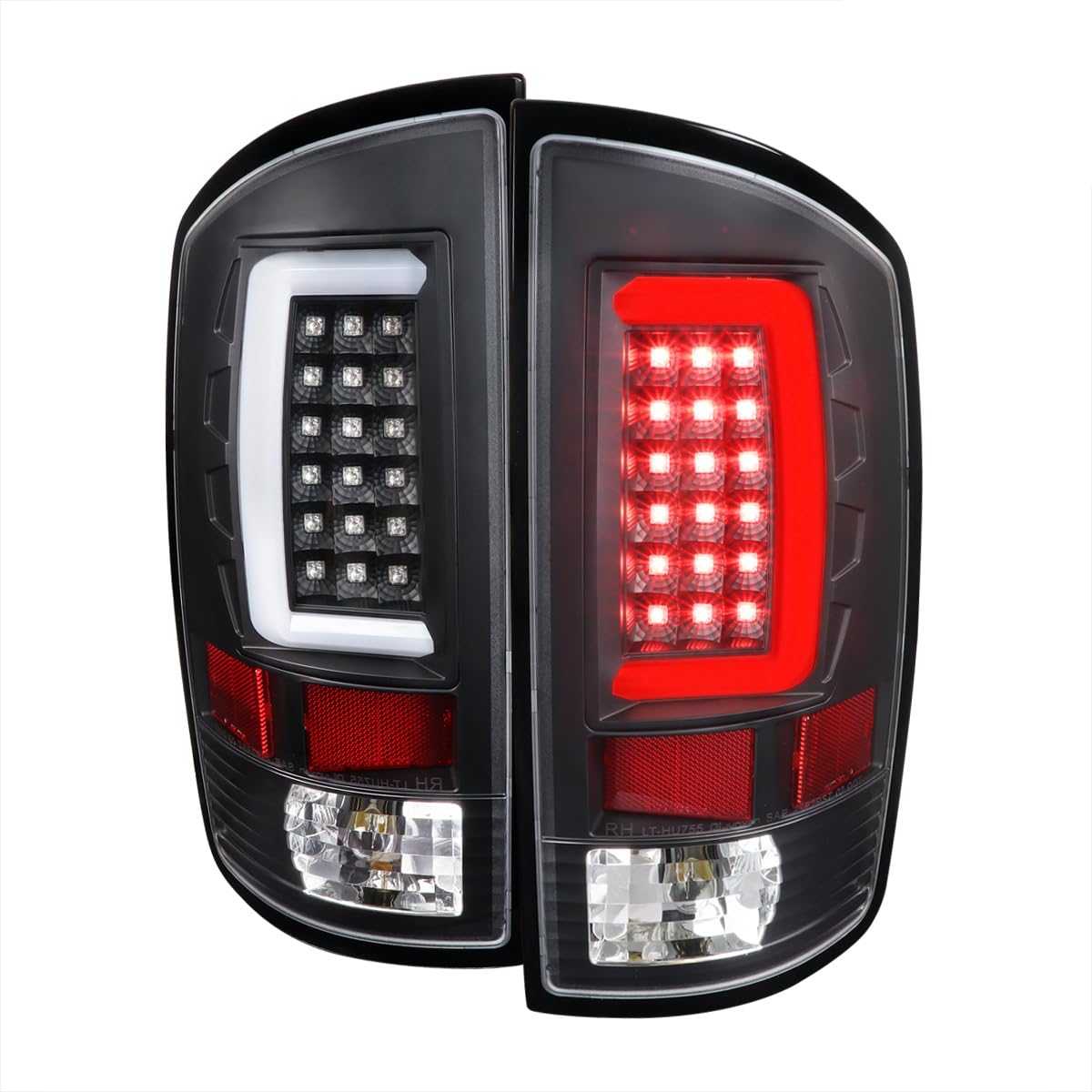 Black LED Tail Lights SPEC-D TUNING Compatible with 2007-2008 Dodge Ram 1500, 2007-2009 Dodge Ram 2500/3500, Left + Right Pair Assembly