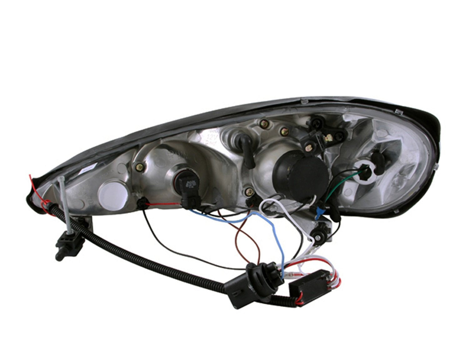 Chrome Clear AnzoUSA Projector Halo Headlight with LED for Pontiac Grand Am - (Sold in Pairs)